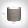40cm Medium Cylinder Shade in Pewter Satin