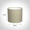 40cm Medium Cylinder Shade in Pale Smoke Satin