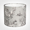 40cm Medium Cylinder Shade in Grey Pastoral Toile de Jouy