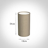 13cm Narrow Cylinder Shade in Limestone Waterford Linen