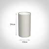 13cm Narrow Cylinder Shade in Off White Waterford Linen