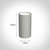 13cm Narrow Cylinder Shade in Soft Grey Waterford Linen