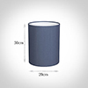 20cm Narrow Cylinder Shade in Blue Faux Silk