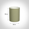 20cm Narrow Cylinder Shade in Pale Green Faux Silk