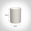 20cm Narrow Cylinder Shade in Off White Waterford Linen