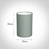 25cm Narrow Cylinder Shade in Aquamarine Faux Silk