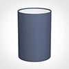 25cm Narrow Cylinder Shade in Blue Faux Silk
