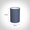 25cm Narrow Cylinder Shade in Blue Faux Silk