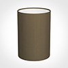 25cm Narrow Cylinder Shade in Bronze Faux Silk