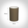 25cm Narrow Cylinder Shade in Bronze Faux Silk