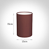 25cm Narrow Cylinder Shade in Old Red Faux Silk