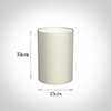 25cm Narrow Cylinder Shade in Pearl Faux Silk