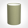 25cm Narrow Cylinder Shade in Pale Green Faux Silk