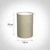 25cm Narrow Cylinder Shade in Pale Smoke Satin