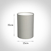 25cm Narrow Cylinder Shade in Soft Grey Waterford Linen