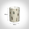 30cm Narrow Cylinder Shade in Stone Featherdown