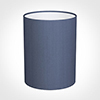 30cm Narrow Cylinder Shade in Blue Faux Silk