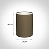 30cm Narrow Cylinder Shade in Bronze Faux Silk