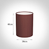 30cm Narrow Cylinder Shade in Old Red Faux Silk