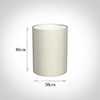 30cm Narrow Cylinder Shade in Pearl Faux Silk
