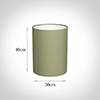 30cm Narrow Cylinder Shade in Pale Green Faux Silk
