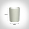 30cm Narrow Cylinder Shade in Soft Grey Faux Silk