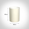 30cm Narrow Cylinder Shade in Cream Satin