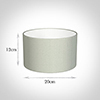 20cm Wide Cylinder Shade in Soft Grey Faux Silk