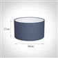 30cm Wide Cylinder Shade in Blue Faux Silk