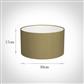 30cm Wide Cylinder Shade in Dull Gold Faux Silk
