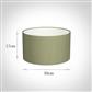 30cm Wide Cylinder Shade in Pale Green Faux Silk