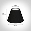 30cm Empire Shade in Black Silk -Lamp Base Only