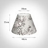 40cm Empire Shade in Grey Pastoral Toile de Jouy -Lamp Base Only