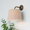 20cm Pendant Medium French Drum in Coral Cottage Stripe