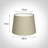 20cm Medium French Drum Shade in Natural Longford Gingham