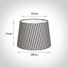 20cm Medium French Drum Shade in Grey Longford Gingham