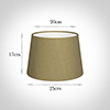 25cm Medium French Drum Shade in Dull Gold Faux Silk