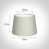 25cm Medium French Drum Shade in Soft Grey Faux Silk