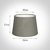 25cm Medium French Drum Shade in Pewter Satin