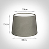 30cm Medium French Drum Shade in Pewter Satin