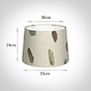 35cm Medium French Drum Shade in Stone Featherdown