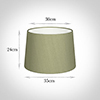 35cm Medium French Drum Shade in Pale Green Faux Silk