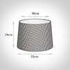 35cm Medium French Drum Shade in Grey Longford Gingham