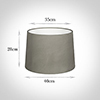 40cm Medium French Drum Shade in Pewter Satin