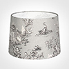 40cm Medium French Drum Shade in Grey Pastoral Toile de Jouy-Lamp Base Only