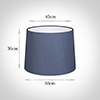 50cm Medium French Drum Shade in Blue Faux Silk