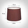 50cm Medium French Drum Shade in Old Red Faux Silk