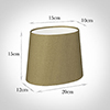 20cm Sloped Oval Shade in Dull Gold Faux Silk