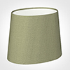 20cm Sloped Oval Shade in Pale Green Faux Silk