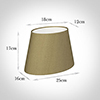 25cm Sloped Oval Shade in Dull Gold Faux Silk